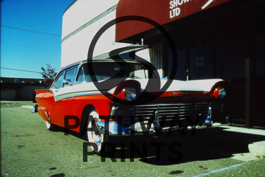 Vintage Red & White Classic Car — Retro Americana Print [Digital File Print]